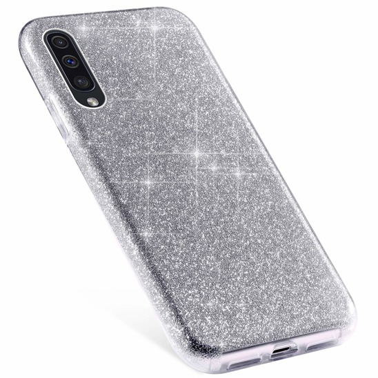 Etui Brokat Glitter SAMSUNG GALAXY A50 / A30S srebrne