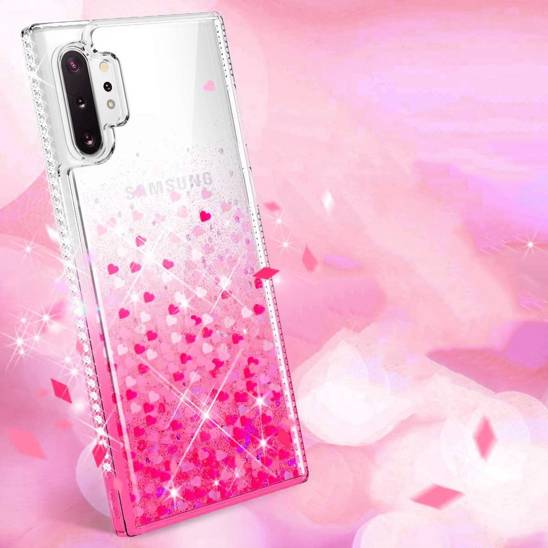 Etui IPHONE 12 PRO MAX Diamond Liquid Przelewany Brokat różowe