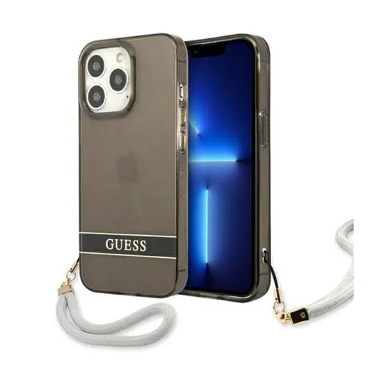 Etui IPHONE 13 PRO MAX Guess Hardcase Translucent Stap czarne