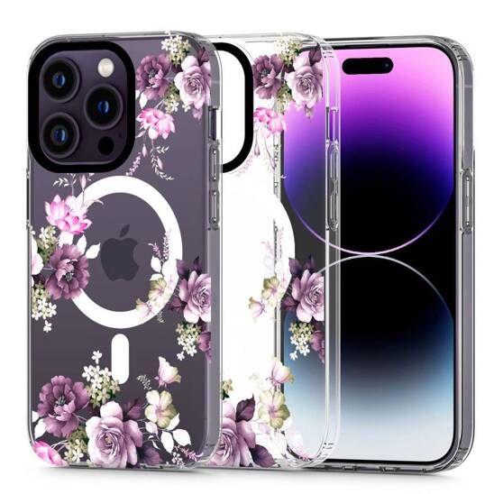 Etui IPHONE 13 PRO MAX Tech-Protect MagMood MagSafe Spring Floral transparentne