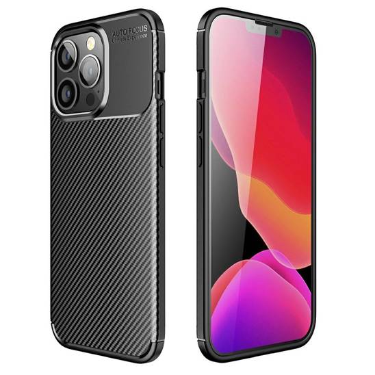 Etui IPHONE 13 PRO Pancerne Shockproof Carbon Fiber czarne