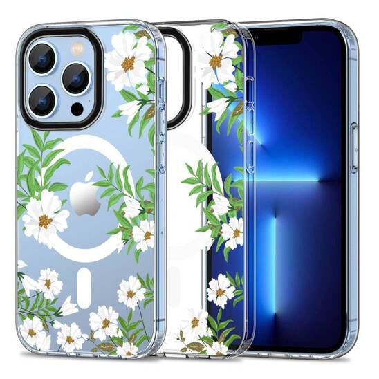 Etui IPHONE 13 PRO Tech-Protect MagMood MagSafe Spring Daisy transparentne