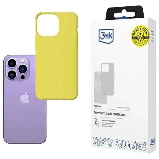 Etui IPHONE 14 PRO 3mk Matt Case limonkowe