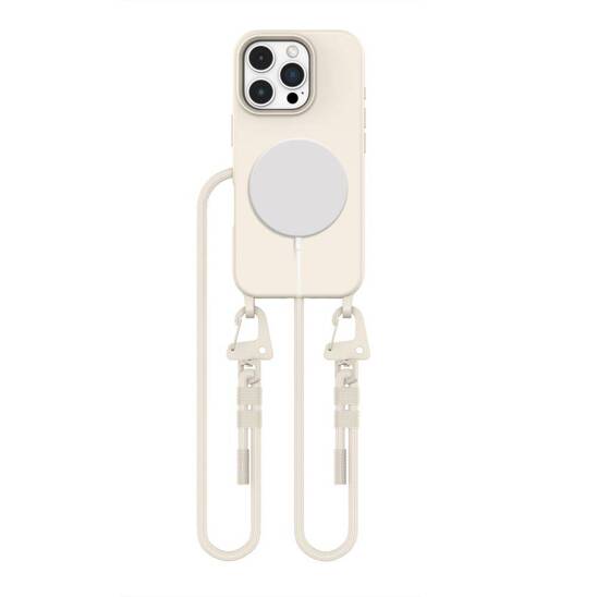 Etui IPHONE 16 PRO Tech-Protect Magnecklace MagSafe Latte beżowe