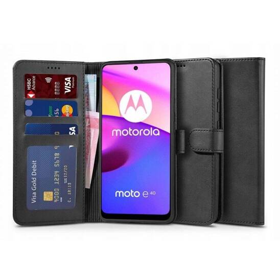 Etui MOTOROLA MOTO E20 / E30 / E40 Tech-Protect Wallet czarne