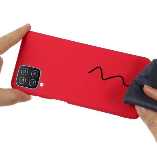 Etui SAMSUNG GALAXY A12 Silicone case elastyczne silikonowe czerwone