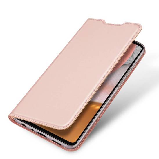 Etui SAMSUNG GALAXY A72 5G z klapką Dux Ducis skórzane Skin Leather jasny róż