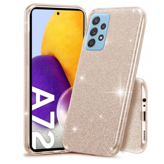 Etui SAMSUNG GALAXY A72 Brokat Glitter złote