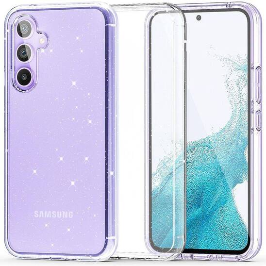 Etui SAMSUNG GALAXY S23 FE Tech-Protect Flexair Hybrid Glitter transparentne