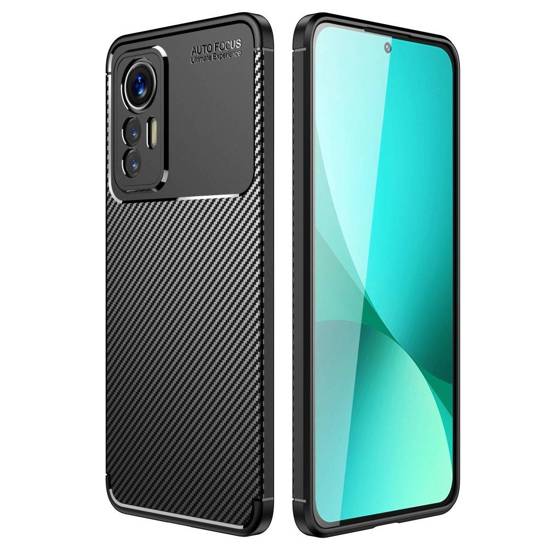 Etui XIAOMI 12 LITE Pancerne Shockproof Nexeri Carbon Fiber czarne