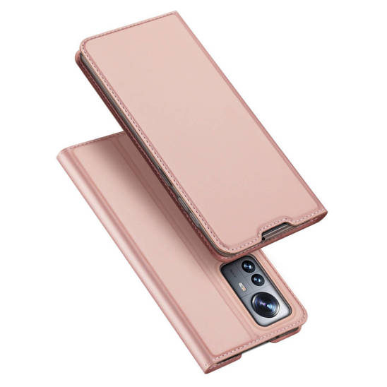 Etui XIAOMI 12 PRO z Klapką Eko Skóra Dux Ducis Skin Leather jasny róż