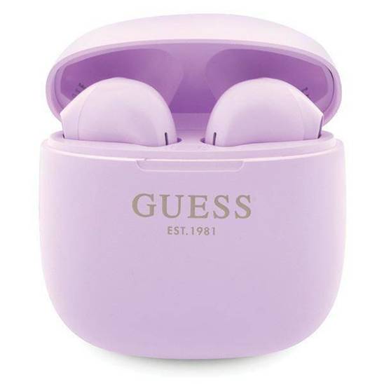 Guess słuchawki Bluetooth GUTWST26PSU TWS + stacja dokująca fioletowy/purple Classic EST Logo