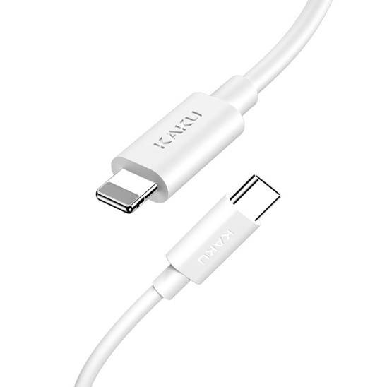 Kabel 18W 1m USB Typ C PD na iPhone Lightning Szybkie Ładowanie i Transfer Danych KAKU Fast Charging Data Cable USB-C (KSC-272) biały