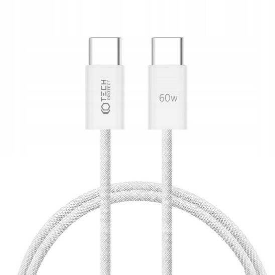 Kabel 3A PD60W 1m USB-C - USB-C Tech-Protect Ultraboost biały