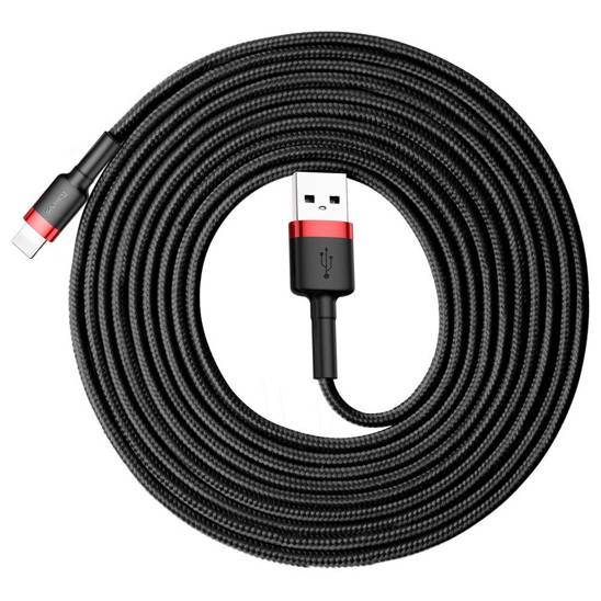 Kabel Lightning USB Baseus Cafule 2A 3m (czarno-czerwony)