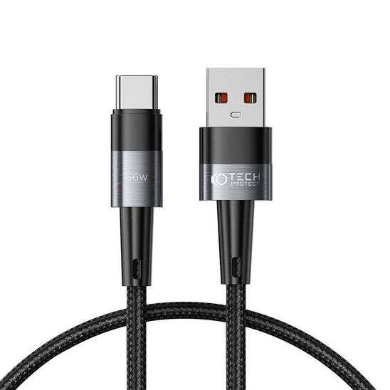 Kabel PD 66W 6A 0,5m USB - USB-C Tech-Protect UltraBoost szary