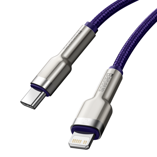 Kabel USB-C do Lightning Baseus Cafule, PD, 20W, 1m (fioletowy)
