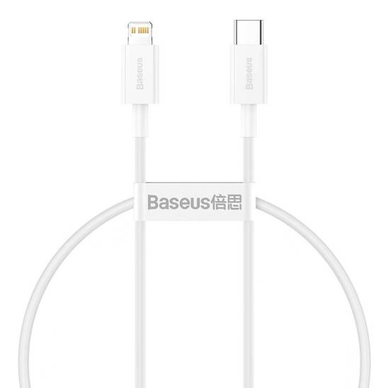 Kabel USB-C do Lightning Baseus Superior Series, 20W, PD, 0.25m (biały)