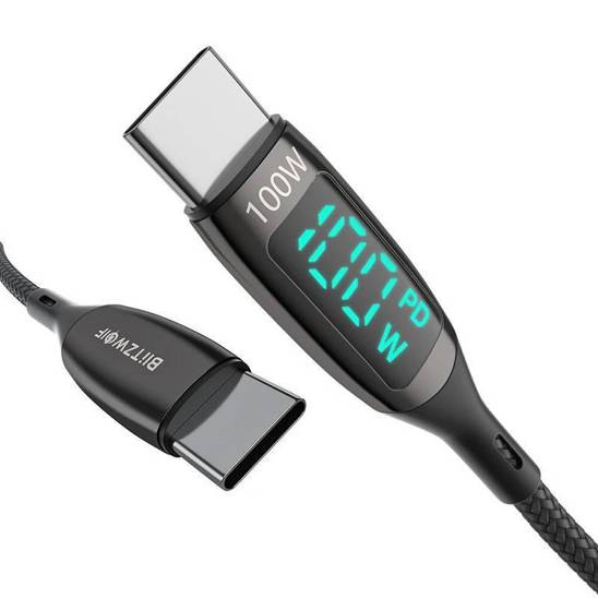 Kabel USB-C do USB-C Blitzwolf BW-TC23 100W 1.8m (czarny)