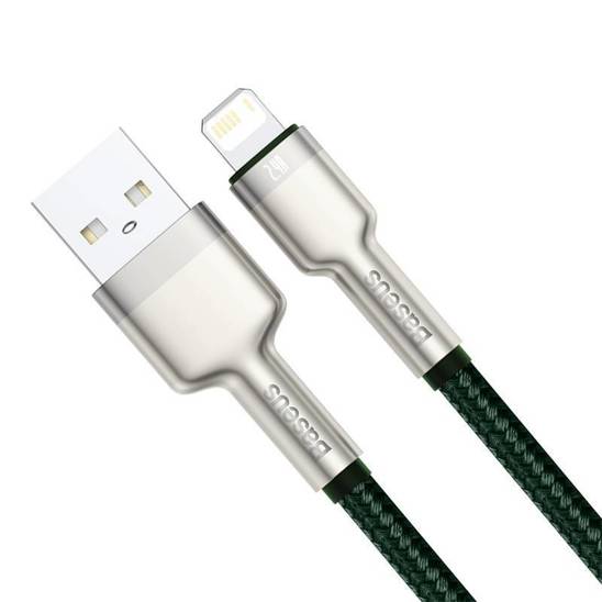 Kabel USB do Lightning Baseus Cafule, 2.4A, 2m (zielony)