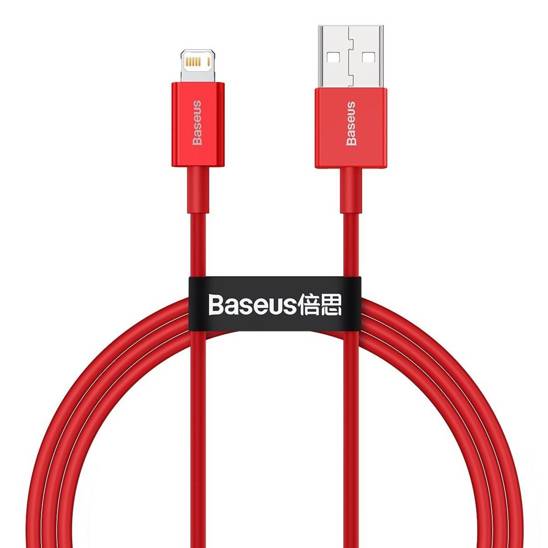 Kabel USB do Lightning Baseus Superior Series, 2.4A, 1m (czerwony)