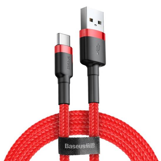 Kabel USB do USB-C Baseus Cafule 3A 1m (czerwony)