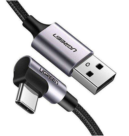 Kabel USB do USB-C kątowy UGREEN 3A Quick Charge 3.0 1m (czarny)