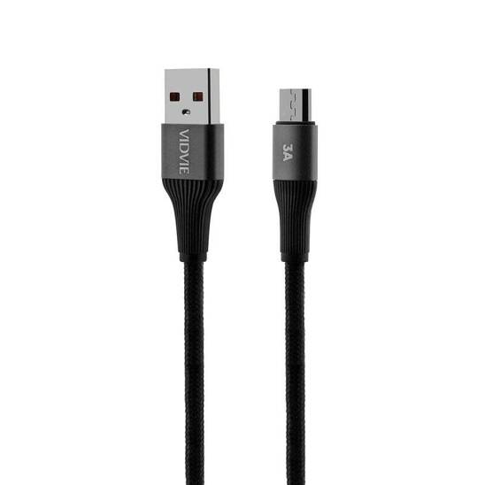 Kabel VIDVIE CB4038 USB/Micro 3A, 2m czarny