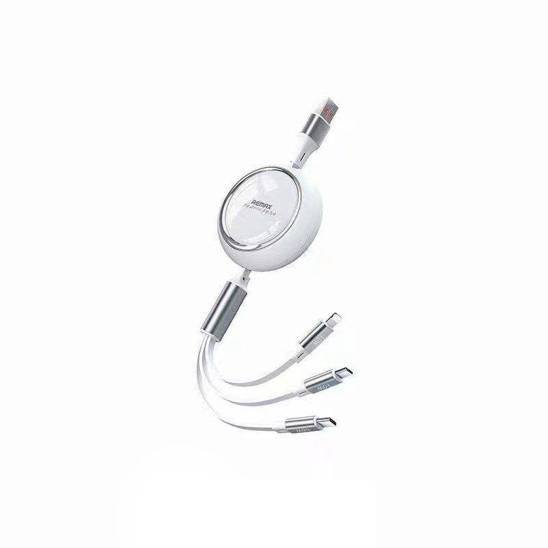 Kabel Zwijany 66W 3w1 USB - USB-C + Lightning + Micro USB Remax Linon Series RC-C029 biały