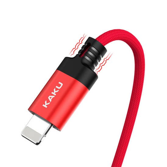 Kabel iPhone Lightning 2.8A 2m Szybkie ładowanie KAKU (KSC-284) czerwony