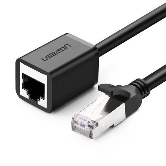 Kabel sieciowy UGREEN przedłużacz Ethernet RJ45, Cat. 6, FTP, z metalową wtyczną 0.5m (czarny)