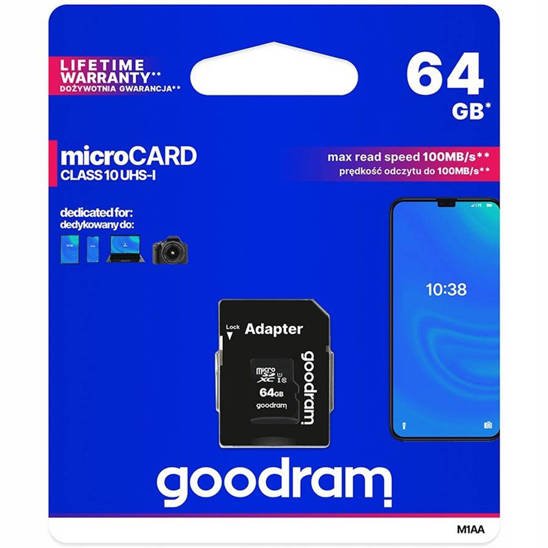 Karta pamięci GOODRAM 64GB CL10 + Adapter