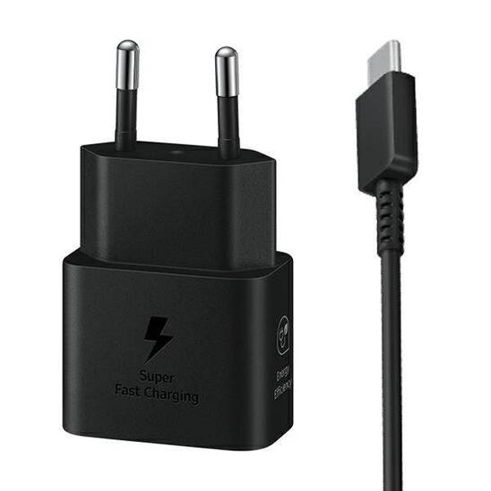 Ładowarka Sieciowa 25W USB-C Fast Charge + Kabel USB-C - USB-C Samsung EP-T2510XB czarne