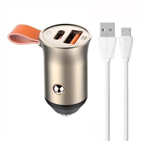 Ładowarka samochodowa LDNIO C509Q USB, USB-C 30W + kabel MicroUSB