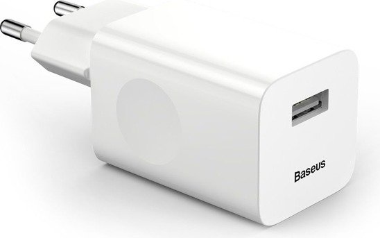 Ładowarka sieciowa Baseus Charging Quick Charger, USB, QC 3.0, 24W (biała)