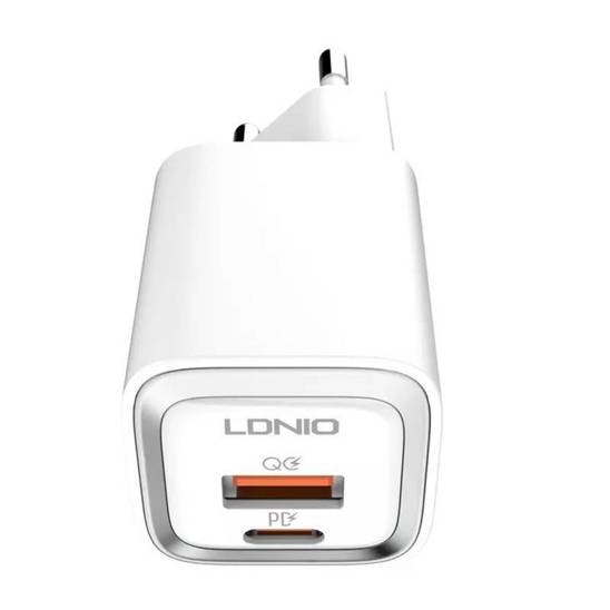 Ładowarka sieciowa LDNIO A2318M USB, USB-C + Kabel USB-C - Lightning