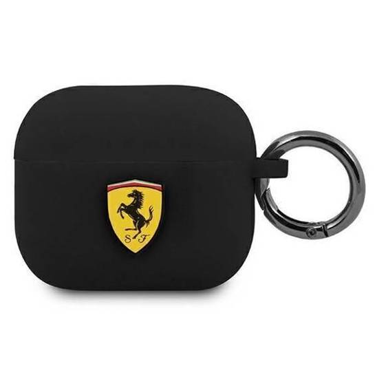 Oryginalne Etui APPLE AIRPODS 3 Ferrari Cover Silicone (FEA3SILBK) czarne