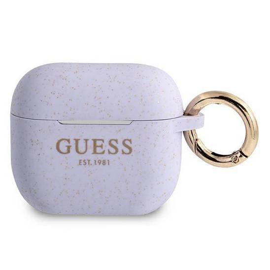 Oryginalne Etui APPLE AIRPODS 3 Guess Silicone Glitter (GUA3SGGEU) fioletowe