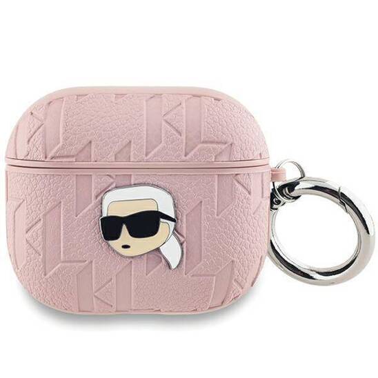 Oryginalne Etui APPLE AIRPODS 3 Karl Lagerfeld Cover Monogram Karl Head różowe