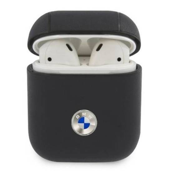 Oryginalne Etui APPLE AIRPODS BMW Cover Geniune Leather Silver Logo (BMA2SSLNA) granatowe