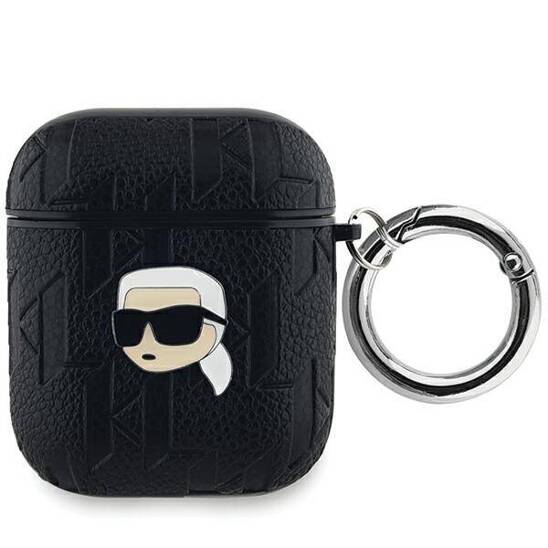 Oryginalne Etui APPLE AIRPODS Karl Lagerfeld Cover Monogram Karl Head czarne