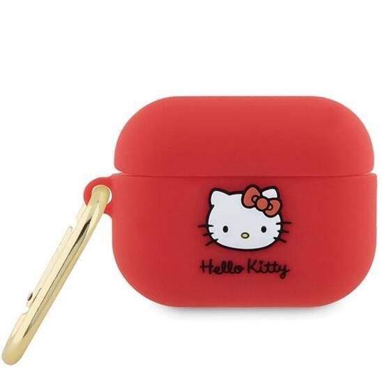 Oryginalne Etui APPLE AIRPODS PRO 2 Hello Kitty Silicone 3D Kitty Head (HKAP23DKHSF) fuksja