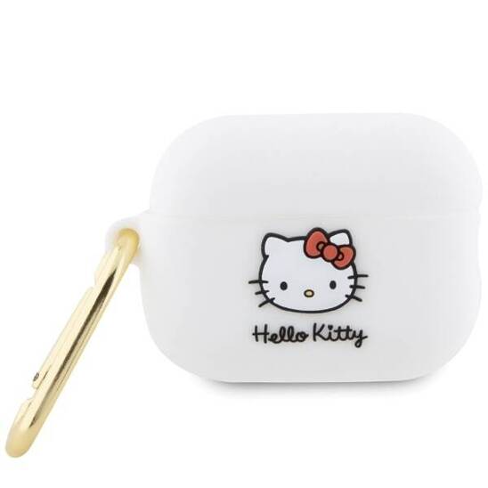 Oryginalne Etui APPLE AIRPODS PRO 2 Hello Kitty Silicone 3D Kitty Head (HKAP23DKHSH) białe