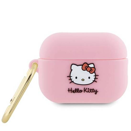 Oryginalne Etui APPLE AIRPODS PRO 2 Hello Kitty Silicone 3D Kitty Head (HKAP23DKHSP) różowe