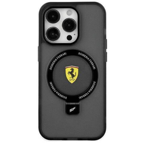 Oryginalne Etui APPLE IPHONE 15 Ferrari Hardcase Ring Stand 2023 Collection MagSafe (FEHMP15SUSCAK) czarne