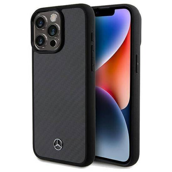 Oryginalne Etui APPLE IPHONE 15 PRO MAX Mercedes Hardcase Carbon Fiber Dynamic (MEHCP15XRCABK) czarne