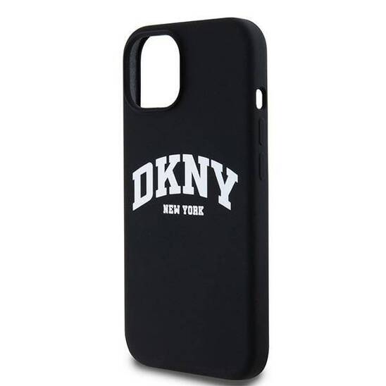 Oryginalne Etui IPHONE 11 DKNY Hardcase Liquid Silicone White Printed Logo MagSafe (DKHMN61SNYACH) czarne