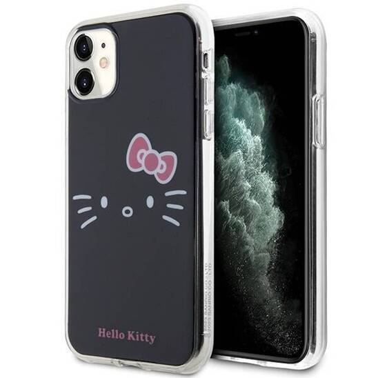 Oryginalne Etui IPHONE 11 Hello Kitty Hardcase IML Kitty Face (HKHCN61HKHLK) czarne