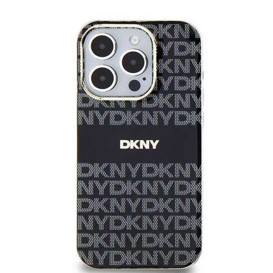 Oryginalne Etui IPHONE 11 / XR DKNY Hardcase IML Mono & Stripe MagSafe (DKHMN61HRHSEK) czarne