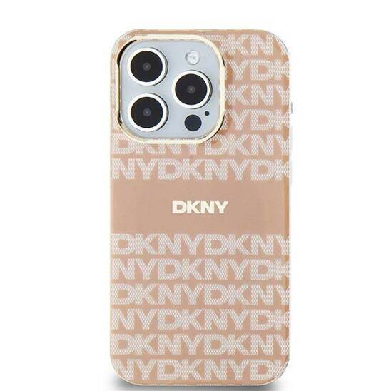 Oryginalne Etui IPHONE 11 / XR DKNY Hardcase IML Mono & Stripe MagSafe (DKHMN61HRHSEP) różowe